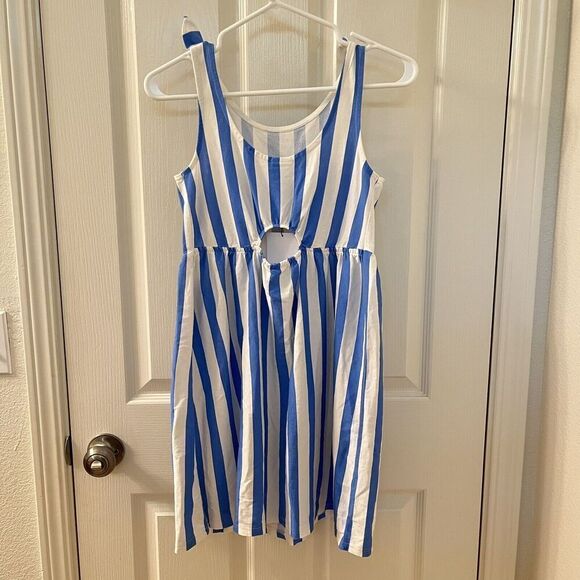 Zara Girls Blue Striped Dress With Bow Tie Straps Size 11-12 NWT - Picture 8 of 12